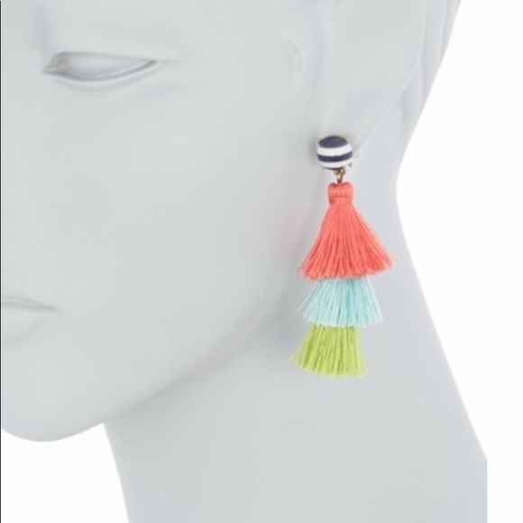 J. Crew - Stripped Tassel Drop Earrings - Picture 2 of 2